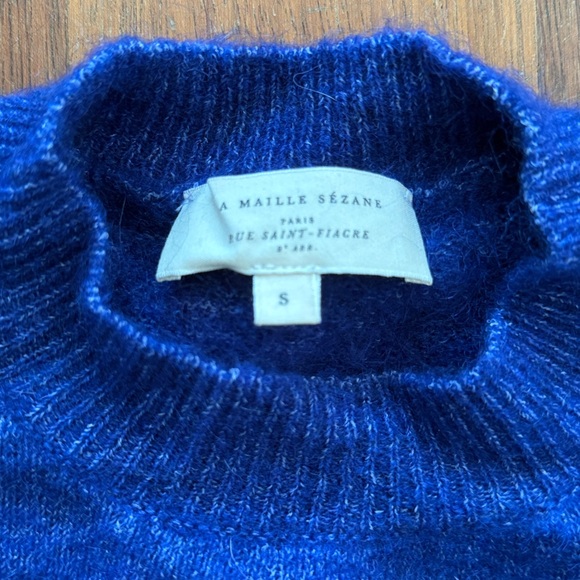 Sezane mindy jumper in blue sweater tee - Picture 3 of 4